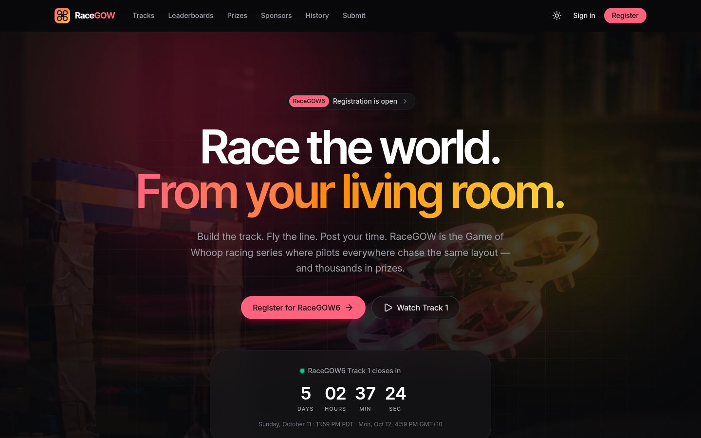 Screenshot: Homepage